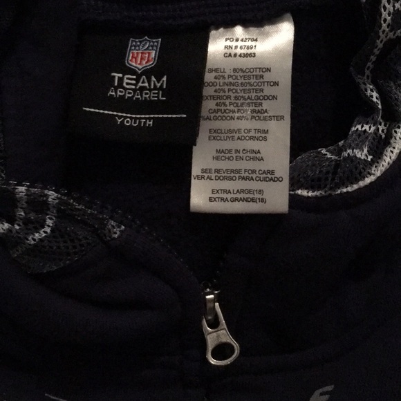 🛍Seahawks zip-up helmet face hoodie - Picture 4 of 4